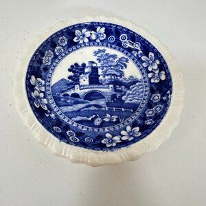 VTG Copeland Spode Tower Blue/White Butter Pat Mini Trinket Plate 3 -1/8"x 3/4"